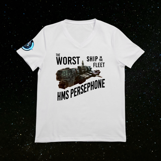 Women’s Vneck - The Worst Ship in the Fleet - HMS Persephone - Dumb Luck and Dead Heroes - Official Fan Shirt
